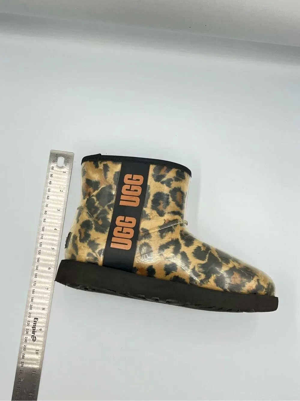 UGG Classic Clear Mini Leopard Animal Print Waterproof Boots Women Size US 6